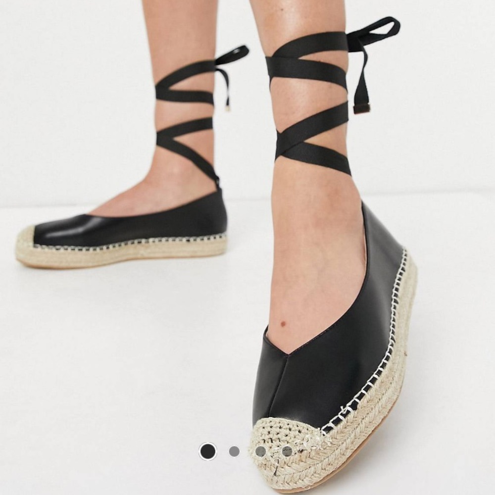 Ankle tie espadrille